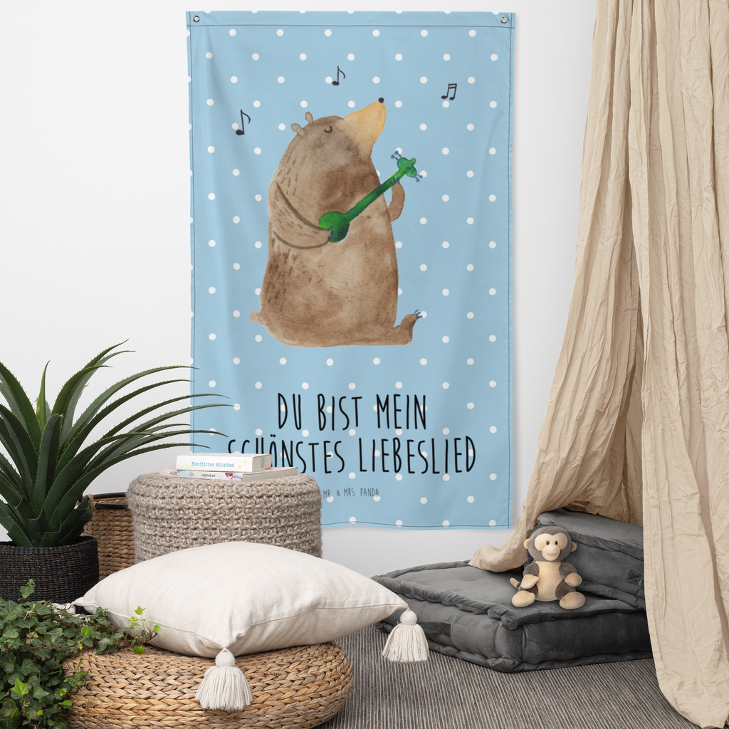 Wandteppich Bär Lied Wandbehang, Dekoration, Boho, Wandteppich, Wandtuch, Wanddeko, Tapisserie, Tapestry, Wandbild, Textil-Kunst, Schmuck-Wandbehang, Wand Deko, Kinderzimmer, Kinderzimmer Wand, Kinderzimmer Deko, Kinderzimmer Wanddeko, Bär, Teddy, Teddybär, Bärchen, Bear, Liebeslied, Lied, Song, Valentinstag, Valentine, Geschenk, Partner, Liebe, Freundin, Frau, Herz, Spruch