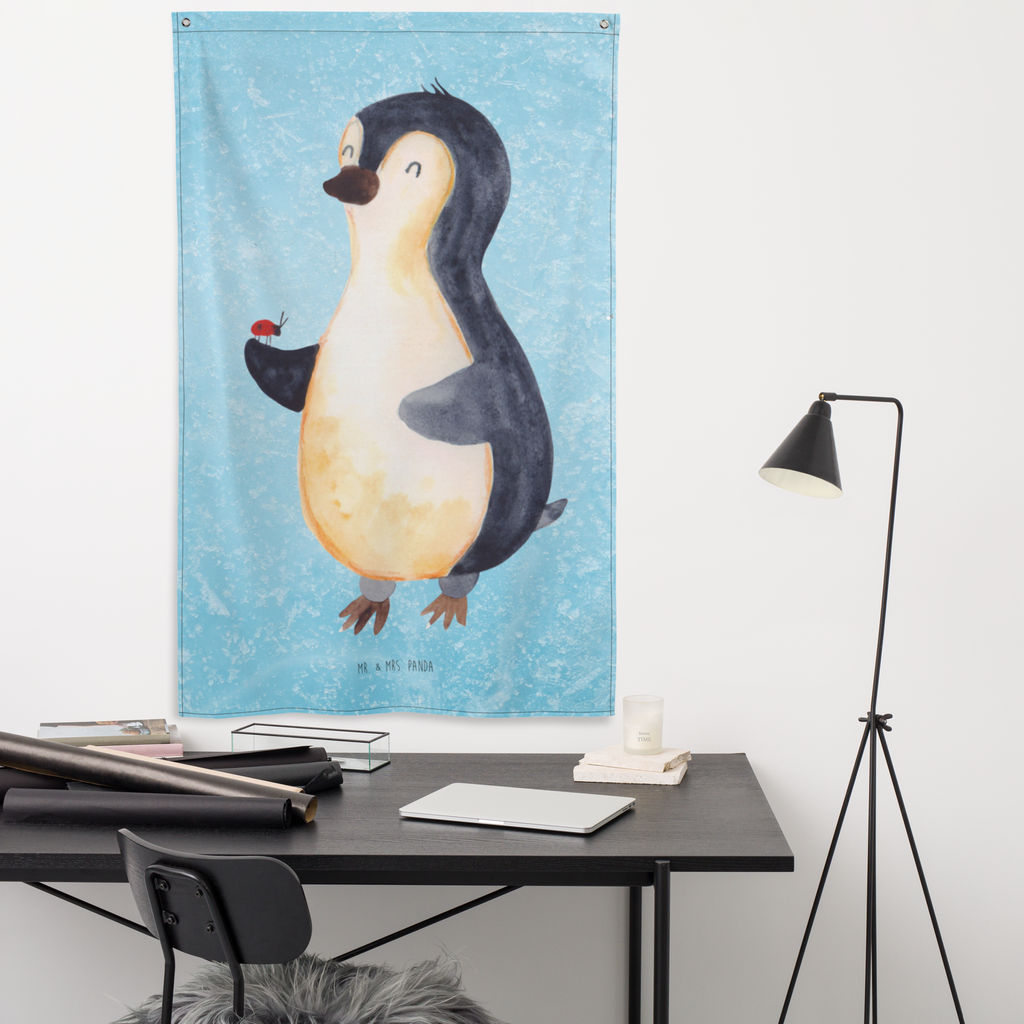 Wandteppich Pinguin Marienkäfer Wandbehang, Dekoration, Boho, Wandteppich, Wandtuch, Wanddeko, Tapisserie, Tapestry, Wandbild, Textil-Kunst, Schmuck-Wandbehang, Wand Deko, Kinderzimmer, Kinderzimmer Wand, Kinderzimmer Deko, Kinderzimmer Wanddeko, Pinguin, Pinguine, Marienkäfer, Liebe, Wunder, Glück, Freude, Lebensfreude