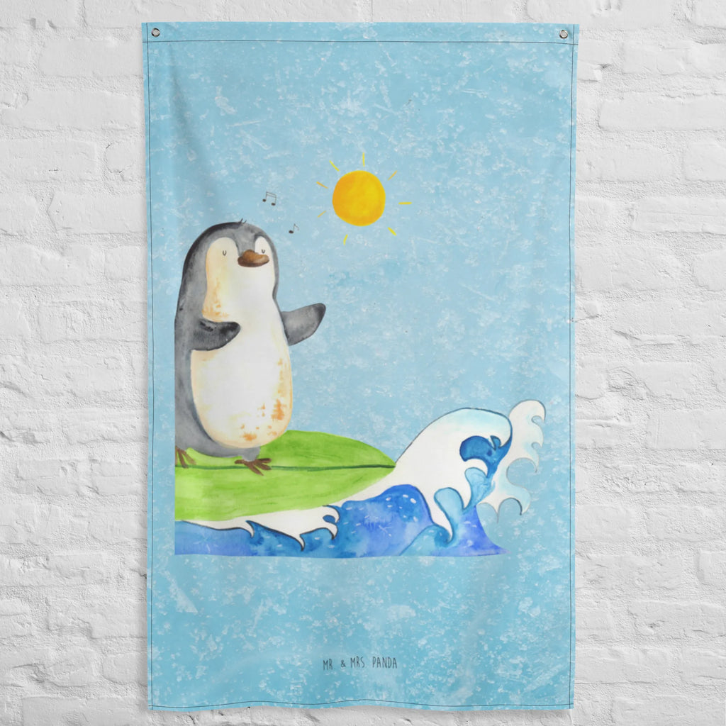 Wandteppich Pinguin Surfer Wandbehang, Dekoration, Boho, Wandteppich, Wandtuch, Wanddeko, Tapisserie, Tapestry, Wandbild, Textil-Kunst, Schmuck-Wandbehang, Wand Deko, Kinderzimmer, Kinderzimmer Wand, Kinderzimmer Deko, Kinderzimmer Wanddeko, Pinguin, Pinguine, surfen, Surfer, Hawaii, Urlaub, Wellen, Wellen reiten, Portugal