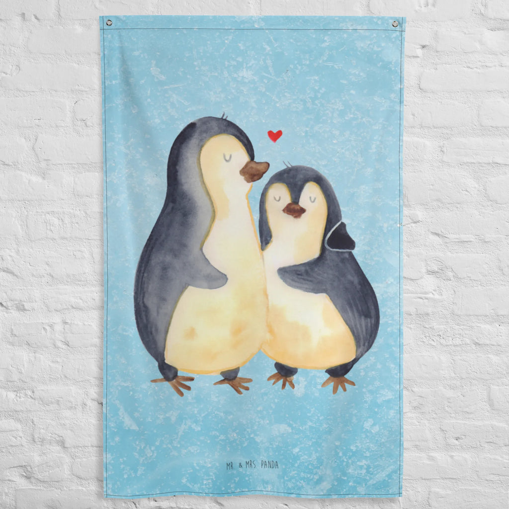 Wandteppich Pinguin umarmend Wandbehang, Dekoration, Boho, Wandteppich, Wandtuch, Wanddeko, Tapisserie, Tapestry, Wandbild, Textil-Kunst, Schmuck-Wandbehang, Wand Deko, Kinderzimmer, Kinderzimmer Wand, Kinderzimmer Deko, Kinderzimmer Wanddeko, Pinguin, Liebe, Liebespaar, Liebesbeweis, Liebesgeschenk, Verlobung, Jahrestag, Hochzeitstag, Hochzeit, Hochzeitsgeschenk