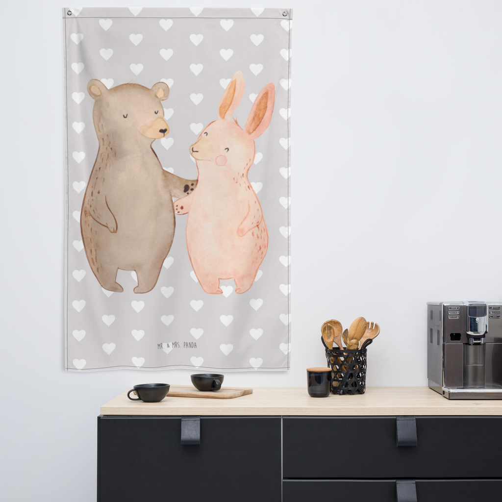 Wandteppich Bär Hase Umarmen Wandbehang, Dekoration, Boho, Wandteppich, Wandtuch, Wanddeko, Tapisserie, Tapestry, Wandbild, Textil-Kunst, Schmuck-Wandbehang, Wand Deko, Kinderzimmer, Kinderzimmer Wand, Kinderzimmer Deko, Kinderzimmer Wanddeko, Liebe, Partner, Freund, Freundin, Ehemann, Ehefrau, Heiraten, Verlobung, Heiratsantrag, Liebesgeschenk, Jahrestag, Hocheitstag, Freunde, bester Freund, Hase, Bär, Bärchen, best friends