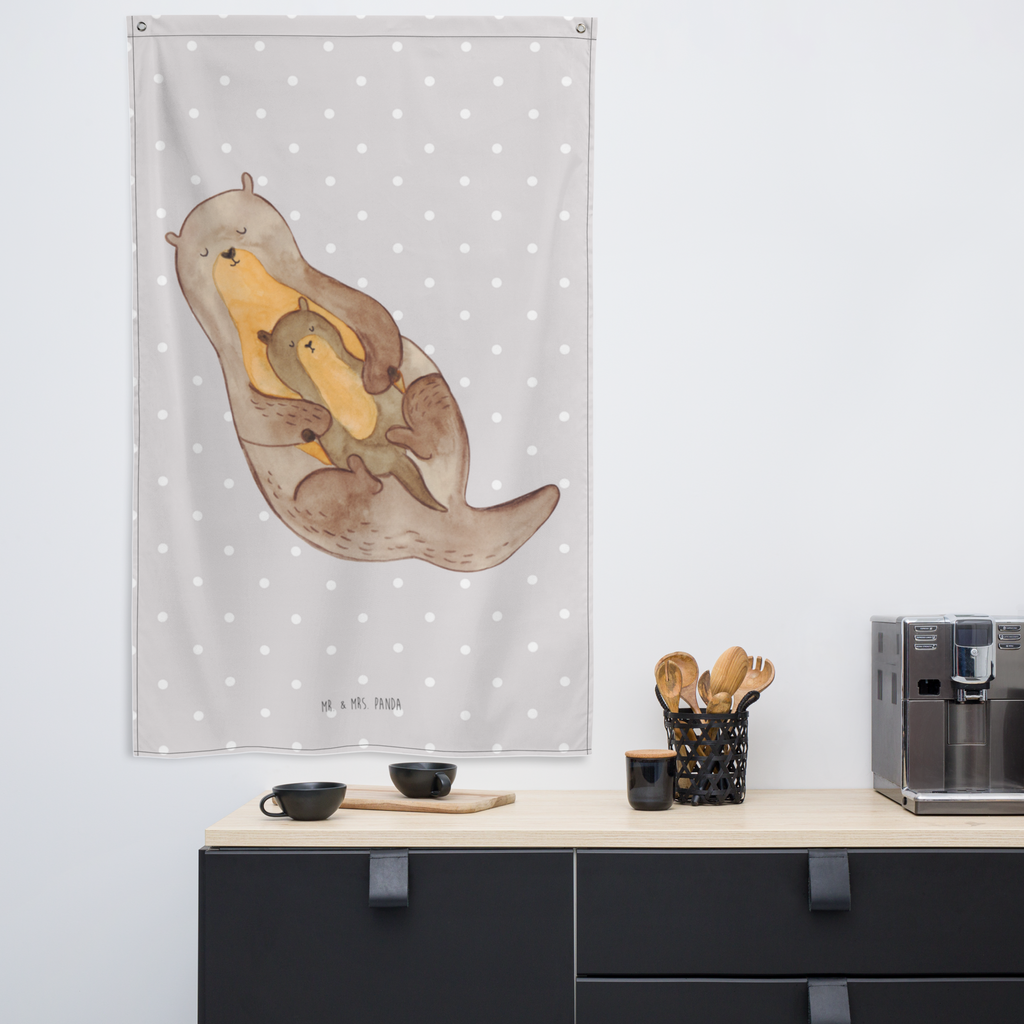 Wandteppich Otter mit Kind Wandbehang, Dekoration, Boho, Wandteppich, Wandtuch, Wanddeko, Tapisserie, Tapestry, Wandbild, Textil-Kunst, Schmuck-Wandbehang, Wand Deko, Kinderzimmer, Kinderzimmer Wand, Kinderzimmer Deko, Kinderzimmer Wanddeko, Otter, Fischotter, Seeotter, Otter Seeotter See Otter