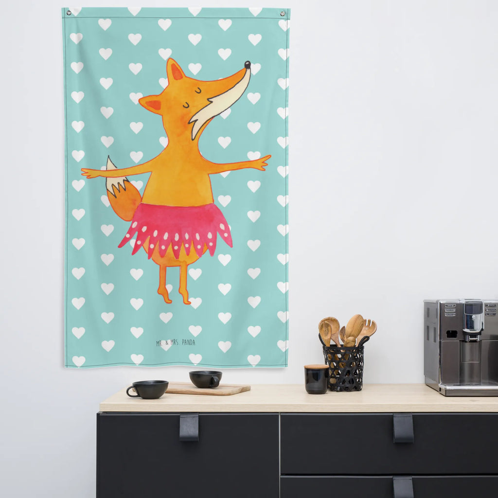 Wandteppich Fuchs Ballerina Wandbehang, Dekoration, Boho, Wandteppich, Wandtuch, Wanddeko, Tapisserie, Tapestry, Wandbild, Textil-Kunst, Schmuck-Wandbehang, Wand Deko, Kinderzimmer, Kinderzimmer Wand, Kinderzimmer Deko, Kinderzimmer Wanddeko, Fuchs, Fuchs Spruch, Füchse, Füchsin, Ballerina, Ballett, Tänzerin, Tanzen, Party, Einladung, Geburtstag