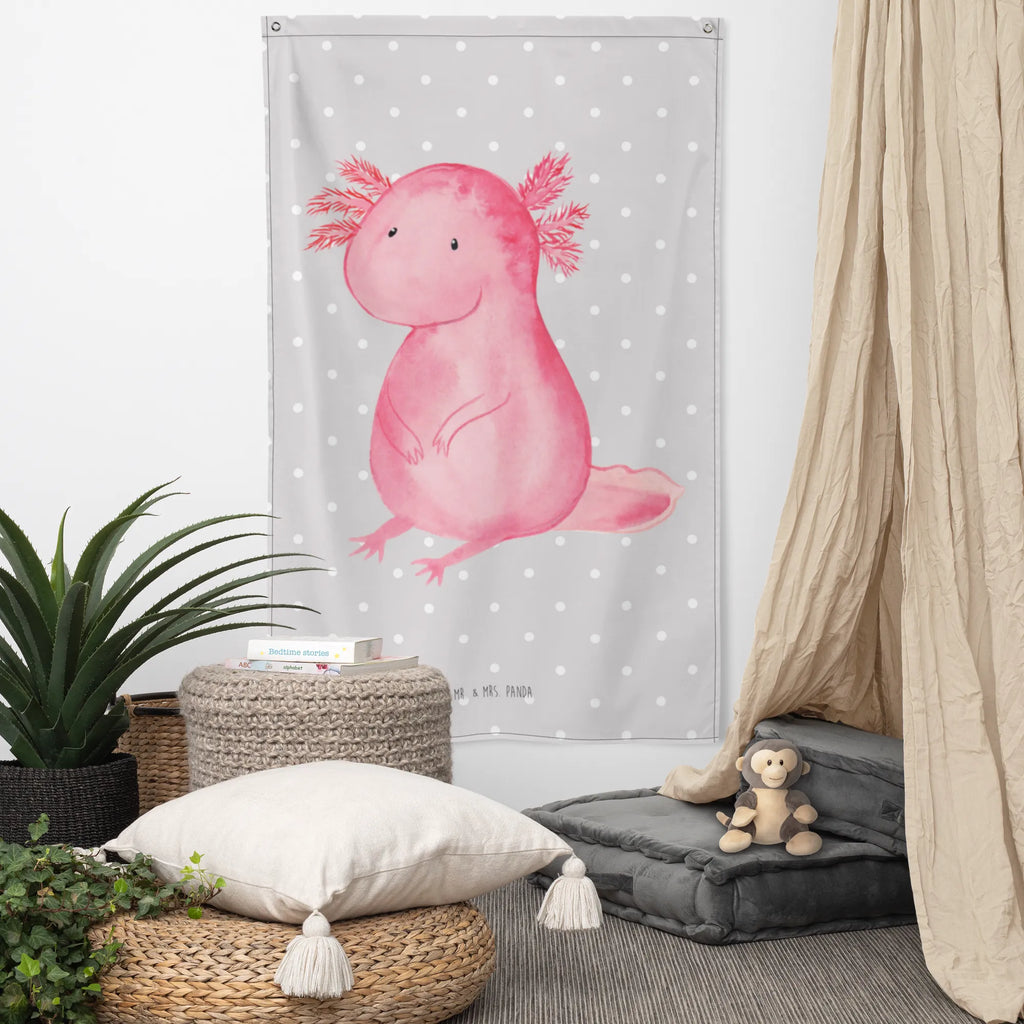 Wandteppich Axolotl Wandbehang, Dekoration, Boho, Wandteppich, Wandtuch, Wanddeko, Tapisserie, Tapestry, Wandbild, Textil-Kunst, Schmuck-Wandbehang, Wand Deko, Kinderzimmer, Kinderzimmer Wand, Kinderzimmer Deko, Kinderzimmer Wanddeko, Axolotl, Molch, Axolot, vergnügt, fröhlich, zufrieden, Lebensstil, Weisheit, Lebensweisheit, Liebe, Freundin