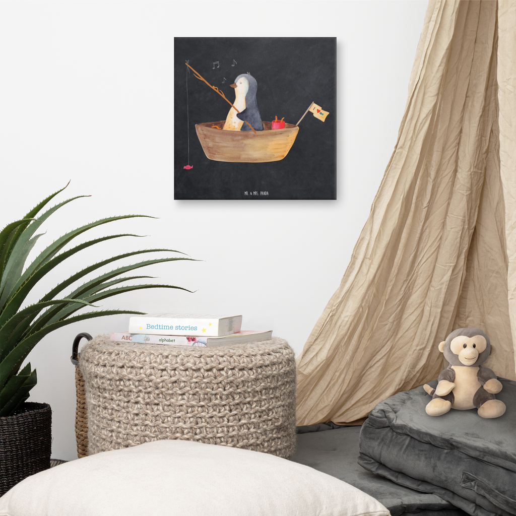 Leinwand Bild Pinguin Angelboot Leinwand, Bild, Kunstdruck, Wanddeko, Dekoration, Pinguin, Pinguine, Angeln, Boot, Angelboot, Lebenslust, Leben, genießen, Motivation, Neustart, Neuanfang, Trennung, Scheidung, Geschenkidee Liebeskummer