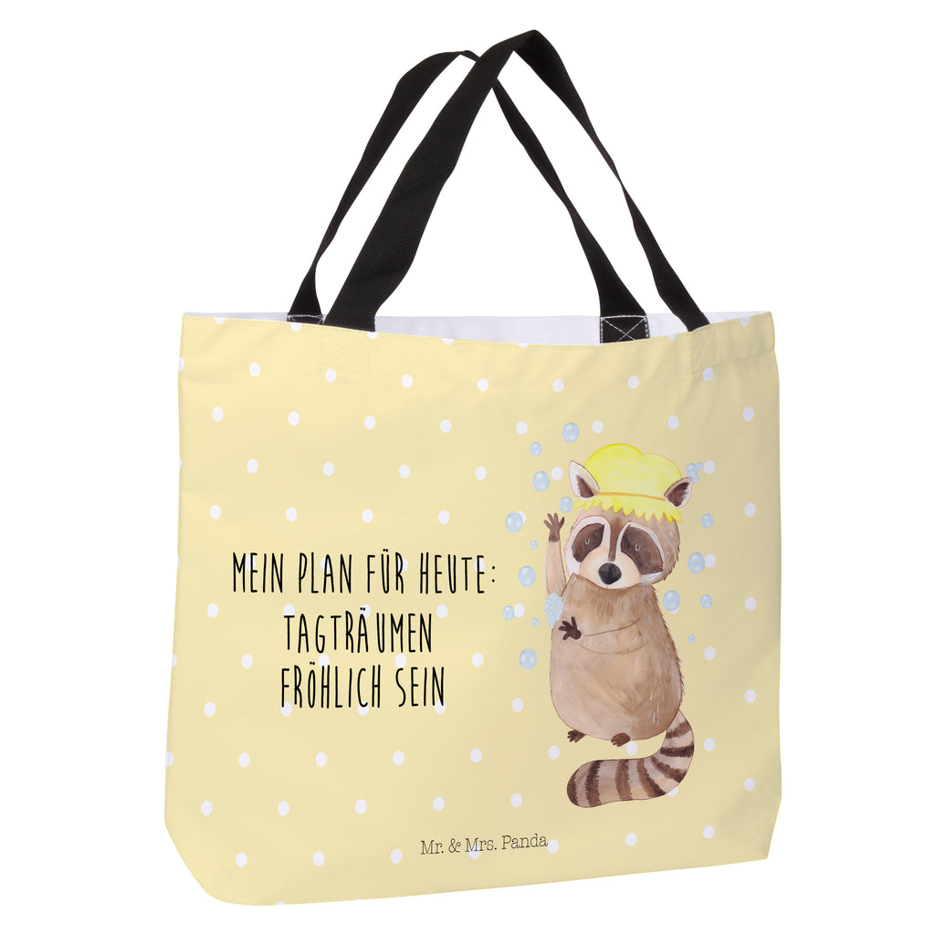 Shopper Waschbär Beutel, Einkaufstasche, Tasche, Strandtasche, Einkaufsbeutel, Shopper, Schultasche, Freizeittasche, Tragebeutel, Schulbeutel, Alltagstasche, Tiermotive, Gute Laune, lustige Sprüche, Tiere, Waschbär, Tagträumen, Plan, Fröhlich, waschen, Seifenblasen