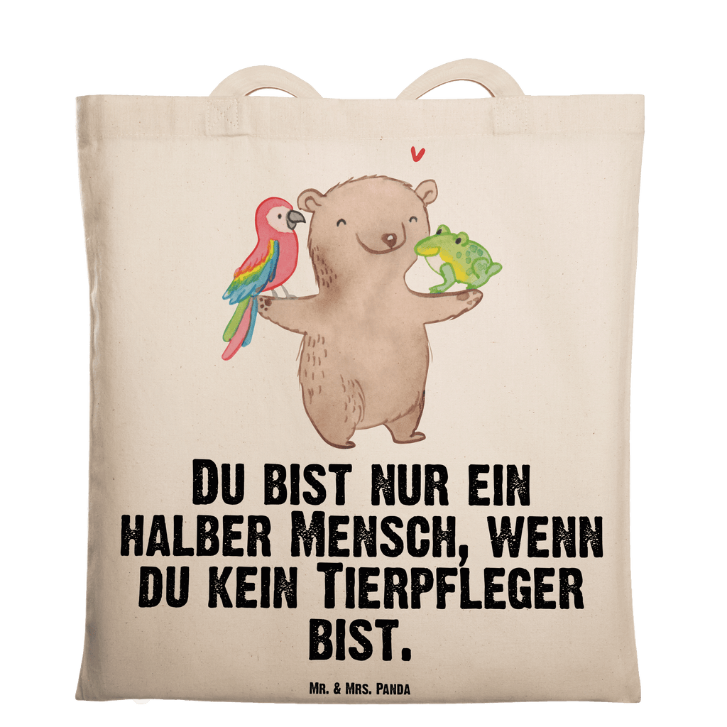 Tragetasche Tierpfleger mit Herz Beuteltasche, Beutel, Einkaufstasche, Jutebeutel, Stoffbeutel, Tasche, Shopper, Umhängetasche, Strandtasche, Schultertasche, Stofftasche, Tragetasche, Badetasche, Jutetasche, Einkaufstüte, Laptoptasche, Beruf, Ausbildung, Jubiläum, Abschied, Rente, Kollege, Kollegin, Geschenk, Schenken, Arbeitskollege, Mitarbeiter, Firma, Danke, Dankeschön