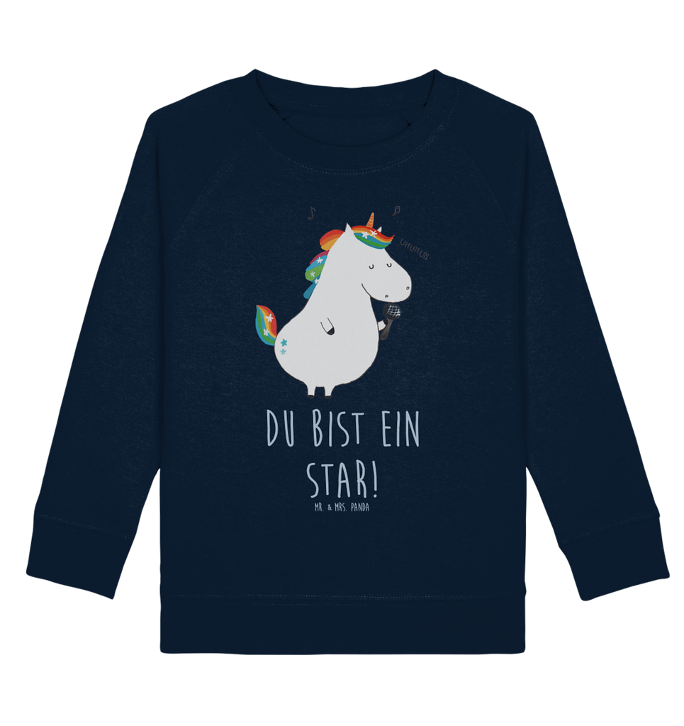 Organic Kinder Pullover Einhorn Sänger Kinder Pullover, Kinder Sweatshirt, Jungen, Mädchen, Einhorn, Einhörner, Einhorn Deko, Pegasus, Unicorn, Glitzer, Konfetti, Party, Geburtstag, Feier, Fest, Disco, Sängerin, Sänger, Freundin