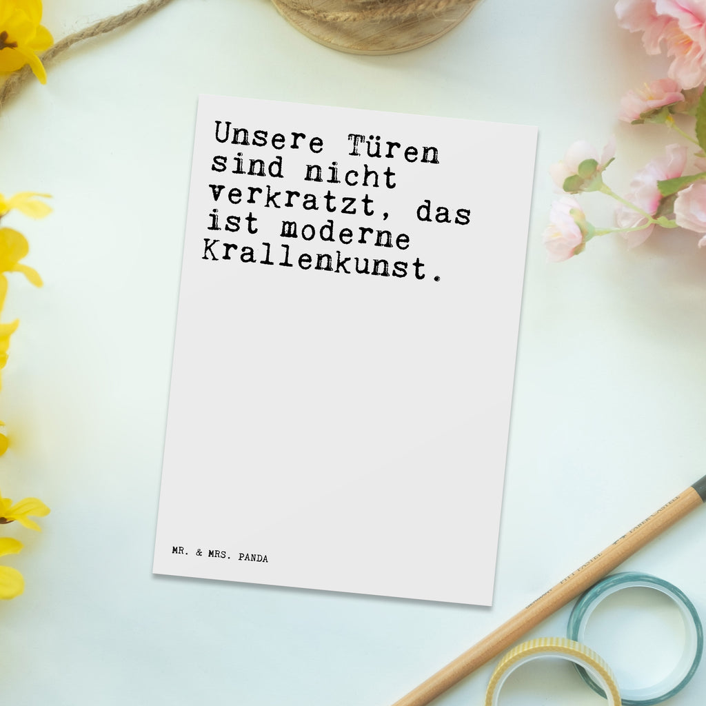 Postkarte Unsere Türen sind nicht... Postkarte, Karte, Geschenkkarte, Grußkarte, Einladung, Ansichtskarte, Geburtstagskarte, Einladungskarte, Dankeskarte, Ansichtskarten, Einladung Geburtstag, Einladungskarten Geburtstag, Spruch, Sprüche, lustige Sprüche, Weisheiten, Zitate, Spruch Geschenke, Spruch Sprüche Weisheiten Zitate Lustig Weisheit Worte