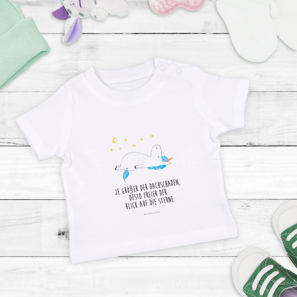 Organic Baby Shirt Einhorn Sternenhimmel Baby T-Shirt, Jungen Baby T-Shirt, Mädchen Baby T-Shirt, Shirt, Einhorn, Einhörner, Einhorn Deko, Pegasus, Unicorn, Sterne, Dachschaden, Verrückt, Sternenhimmel