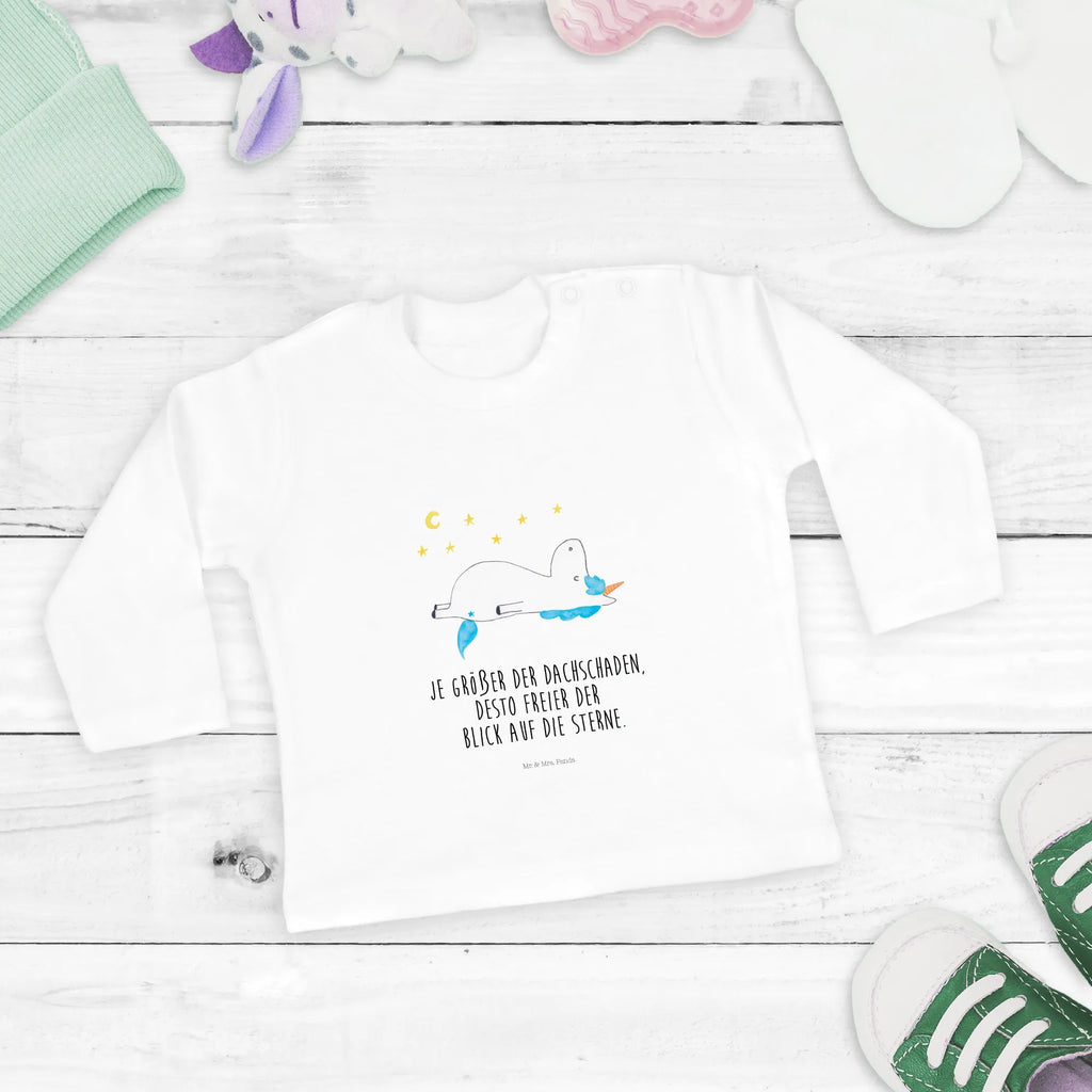 Baby Longsleeve Einhorn Sternenhimmel Mädchen, Jungen, Baby, Langarm, Bio, Kleidung, Einhorn, Einhörner, Einhorn Deko, Pegasus, Unicorn, Sterne, Dachschaden, Verrückt, Sternenhimmel