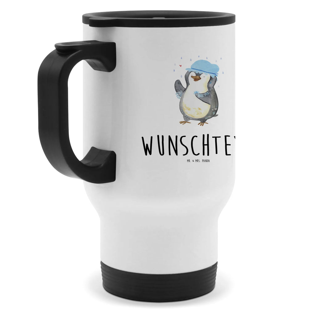 Personalisierter Thermobecher Pinguin duscht Personalisierter Thermobecher, Personalisierter To Go Becher, Personalisierte Thermotasse, Personalisierter Kaffeebecher, Personalisierter Isolierbecher, Thermobecher personalisieren, Thermobecher mit Namen, Thermobecher selbst gestalten, Wunschname, Spülmaschinenfest, Bedrucken, Isolierbecher mit Namen, Isolierbecher selbst gestalten, Thermotasse personalisieren, Thermotasse mit Namen, Pinguin, Pinguine, Dusche, duschen, Lebensmotto, Motivation, Neustart, Neuanfang, glücklich sein