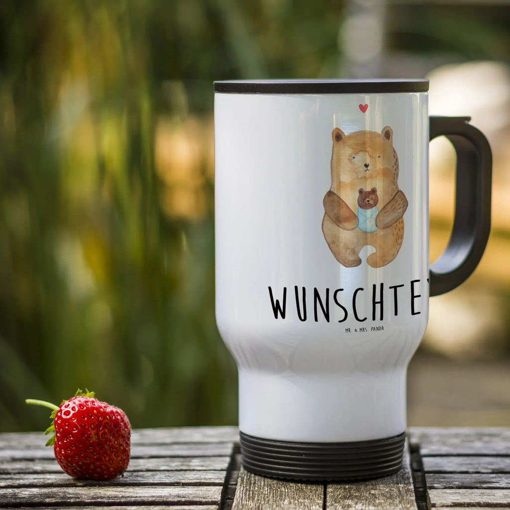 Personalisierter Thermobecher Bär mit Baby Personalisierter Thermobecher, Personalisierter To Go Becher, Personalisierte Thermotasse, Personalisierter Kaffeebecher, Personalisierter Isolierbecher, Thermobecher personalisieren, Thermobecher mit Namen, Thermobecher selbst gestalten, Wunschname, Spülmaschinenfest, Bedrucken, Isolierbecher mit Namen, Isolierbecher selbst gestalten, Thermotasse personalisieren, Thermotasse mit Namen, Bär, Teddy, Teddybär, Eltern, Mutter, Baby, Taufe, Geburt, Nichte, Neffe, Enkel, Enkelin, Täufling, Geburtstag, Glückwunsch