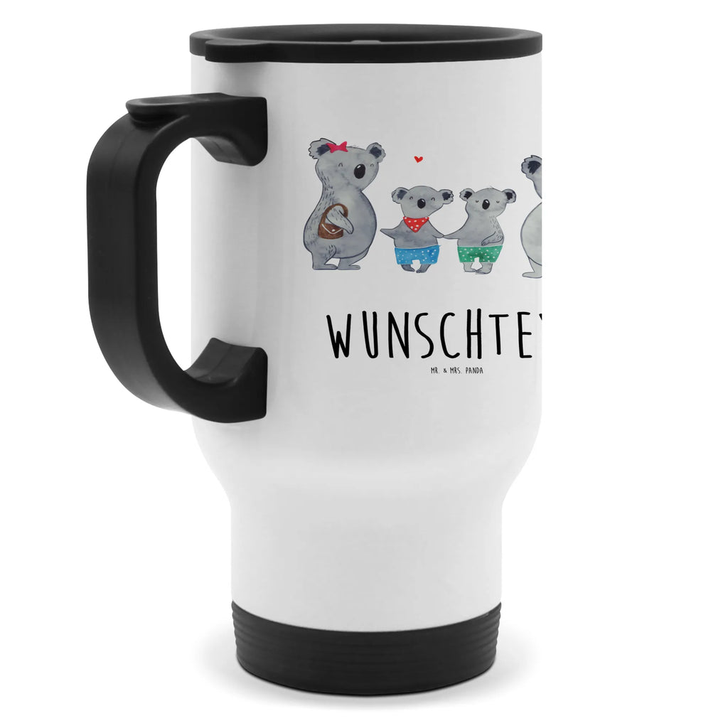 Personalisierter Thermobecher Koala Familie zwei Personalisierter Thermobecher, Personalisierter To Go Becher, Personalisierte Thermotasse, Personalisierter Kaffeebecher, Personalisierter Isolierbecher, Thermobecher personalisieren, Thermobecher mit Namen, Thermobecher selbst gestalten, Wunschname, Spülmaschinenfest, Bedrucken, Isolierbecher mit Namen, Isolierbecher selbst gestalten, Thermotasse personalisieren, Thermotasse mit Namen, Familie, Vatertag, Muttertag, Bruder, Schwester, Mama, Papa, Oma, Opa, Koala, Koalabär, beste Familie, Familienzeit, Familienleben, Koalafamilie, Lieblingsfamilie