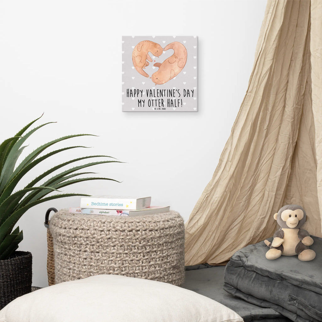 Canvas picture otter valentine Leinwand, Bild, Kunstdruck, Wanddeko, Dekoration, Liebe, Partner, Freund, Freundin, Ehemann, Ehefrau, Heiraten, Verlobung, Heiratsantrag, Liebesgeschenk, Jahrestag, Hocheitstag, Valentinstag, Geschenk für Frauen, Hochzeitstag, Mitbringsel, Geschenk für Freundin, Geschenk für Partner, Liebesbeweis, für Männer, für Ehemann