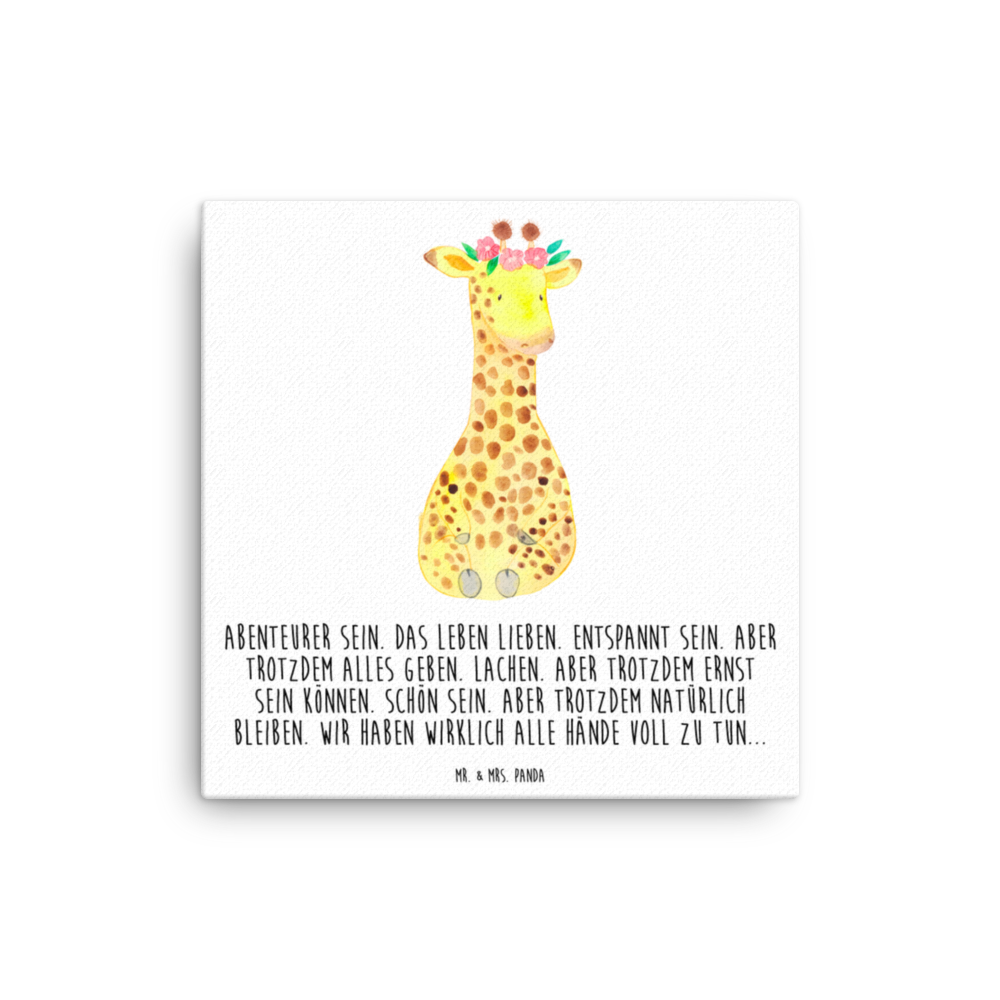 Leinwand Bild Giraffe Blumenkranz Leinwand, Bild, Kunstdruck, Wanddeko, Dekoration, Afrika, Wildtiere, Giraffe, Blumenkranz, Abenteurer, Selbstliebe, Freundin