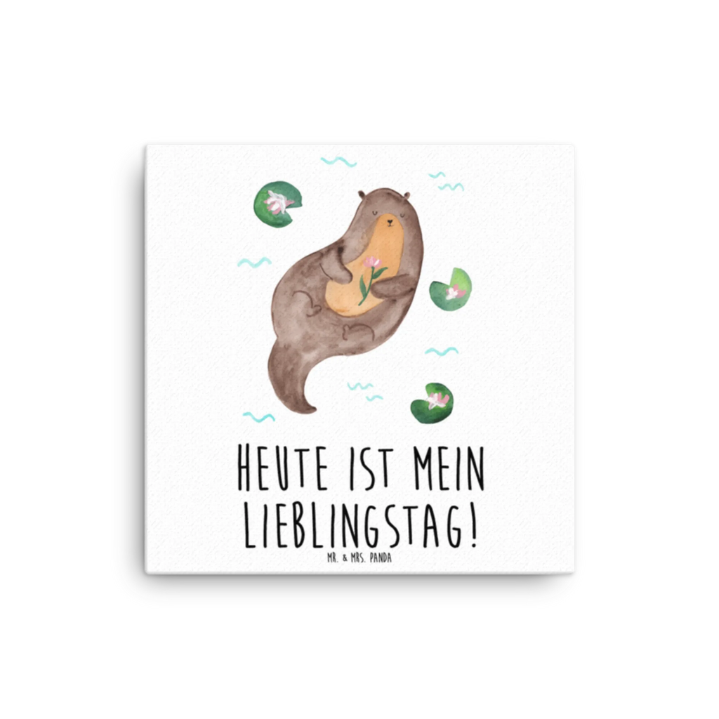 Leinwand Bild Otter Seerose Leinwand, Bild, Kunstdruck, Wanddeko, Dekoration, Otter, Fischotter, Seeotter, Otter Seeotter See Otter