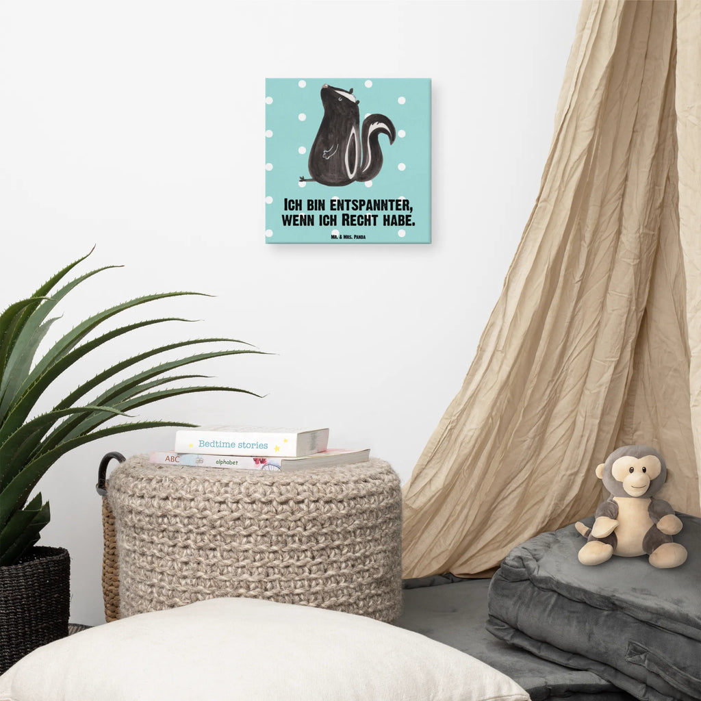 Leinwand Bild Stinktier Sitzen Leinwand, Bild, Kunstdruck, Wanddeko, Dekoration, Stinktier, Skunk, Wildtier, Raubtier, Stinker, Stinki, Spruch, Büro, Recht, Besserwisser