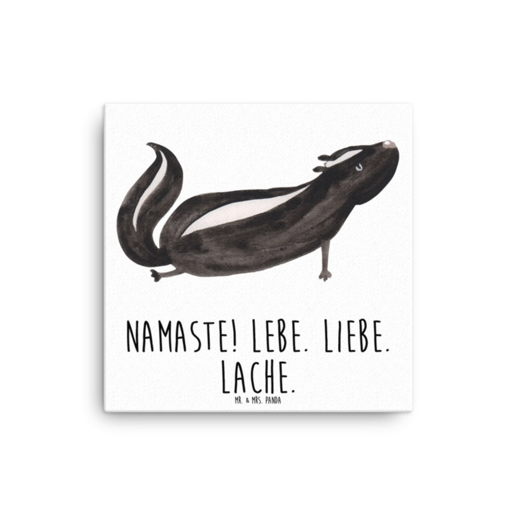 Leinwand Bild Stinktier Yoga Leinwand, Bild, Kunstdruck, Wanddeko, Dekoration, Stinktier, Skunk, Wildtier, Raubtier, Stinker, Stinki, Yoga, Namaste, Lebe, Liebe, Lache