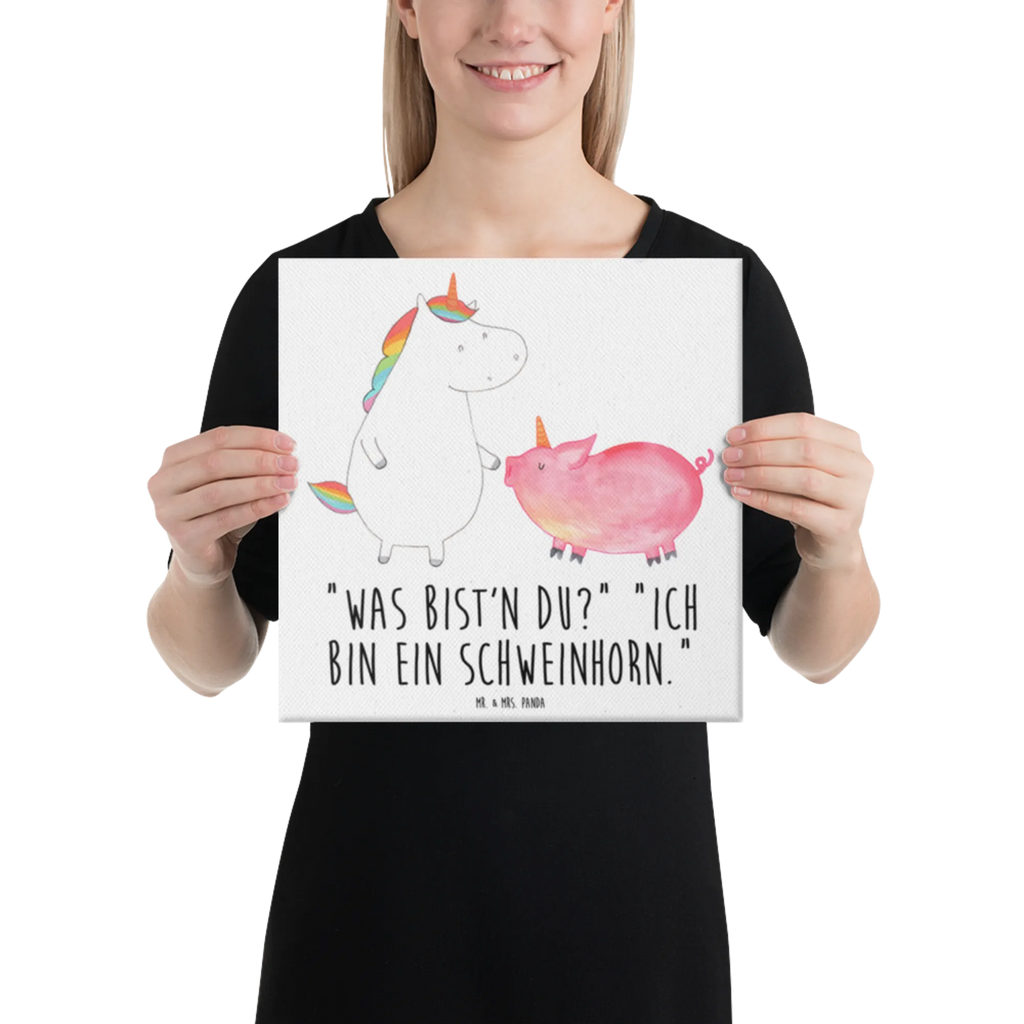 Leinwand Bild Einhorn + Schweinhorn Leinwand, Bild, Kunstdruck, Wanddeko, Dekoration, Einhorn, Einhörner, Einhorn Deko, Pegasus, Unicorn, Freundschaft, Schweinhorn, Schwein, Freundin, Schweinchen