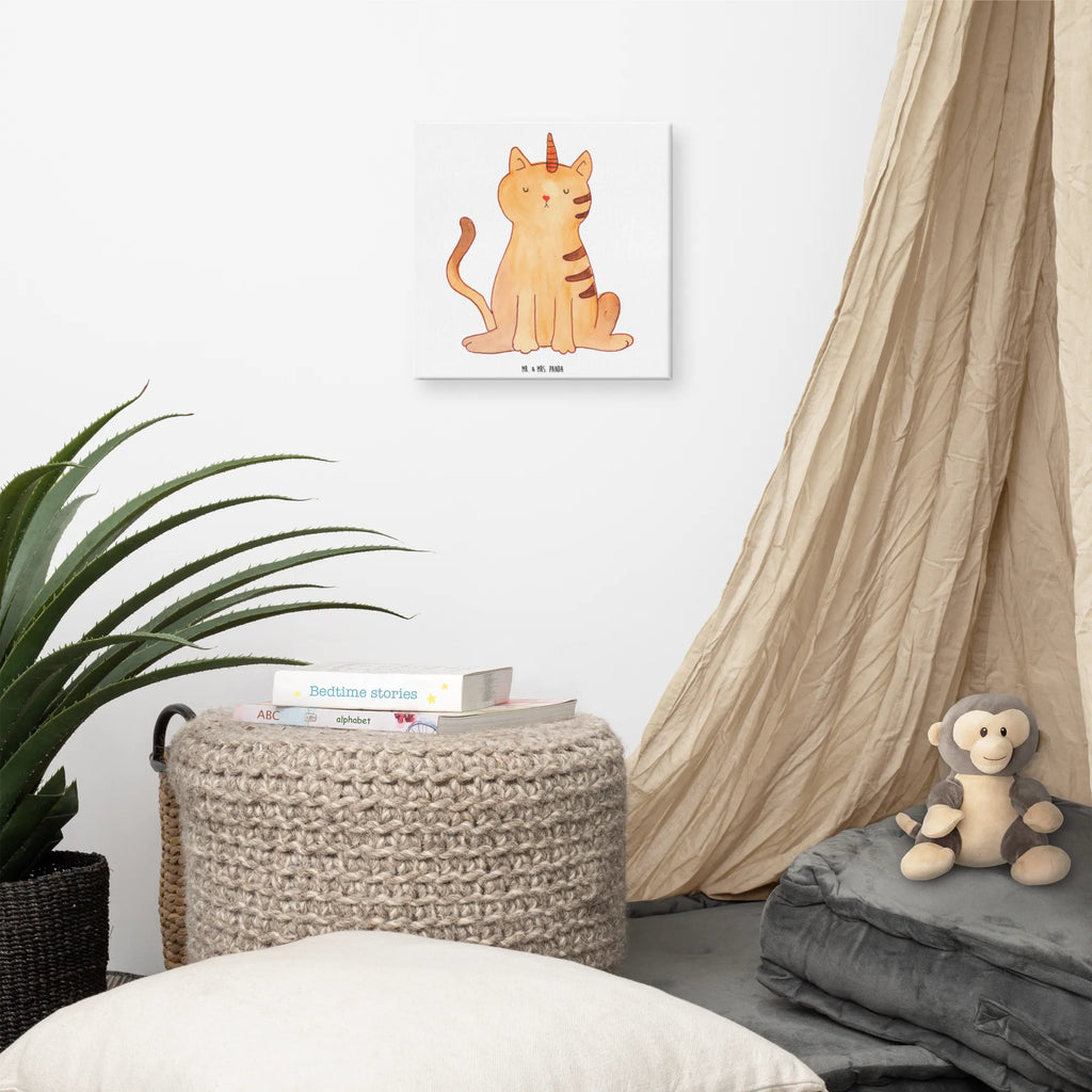 Canvas picture unicorn Cat Leinwand, Bild, Kunstdruck, Wanddeko, Dekoration, Einhorn, Einhörner, Einhorn Deko, Unicorn, Katzer, Mieze, Regenbogen, Glitzer, Einhornpower, Erwachsenwerden, Katze, Katzenhorn, Einhornkatze, Kittyhorn