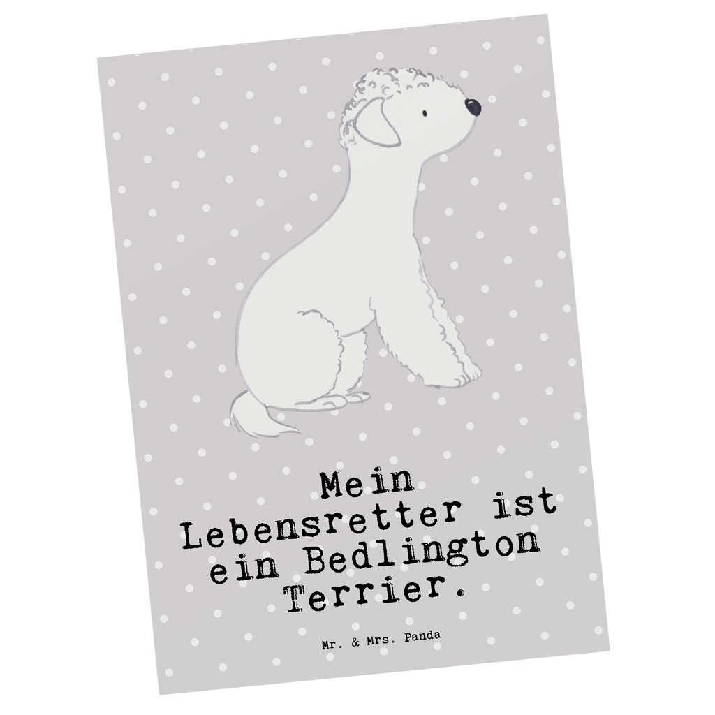 Postkarte Bedlington Terrier Lebensretter Postkarte, Karte, Geschenkkarte, Grußkarte, Einladung, Ansichtskarte, Geburtstagskarte, Einladungskarte, Dankeskarte, Ansichtskarten, Einladung Geburtstag, Einladungskarten Geburtstag, Hund, Hunderasse, Rassehund, Hundebesitzer, Geschenk, Tierfreund, Schenken, Welpe, Bedlington Terrier, Terrier