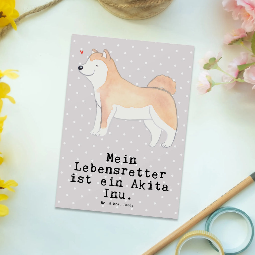 Postkarte Akita Inu Lebensretter Postkarte, Karte, Geschenkkarte, Grußkarte, Einladung, Ansichtskarte, Geburtstagskarte, Einladungskarte, Dankeskarte, Ansichtskarten, Einladung Geburtstag, Einladungskarten Geburtstag, Hund, Hunderasse, Rassehund, Hundebesitzer, Geschenk, Tierfreund, Schenken, Welpe