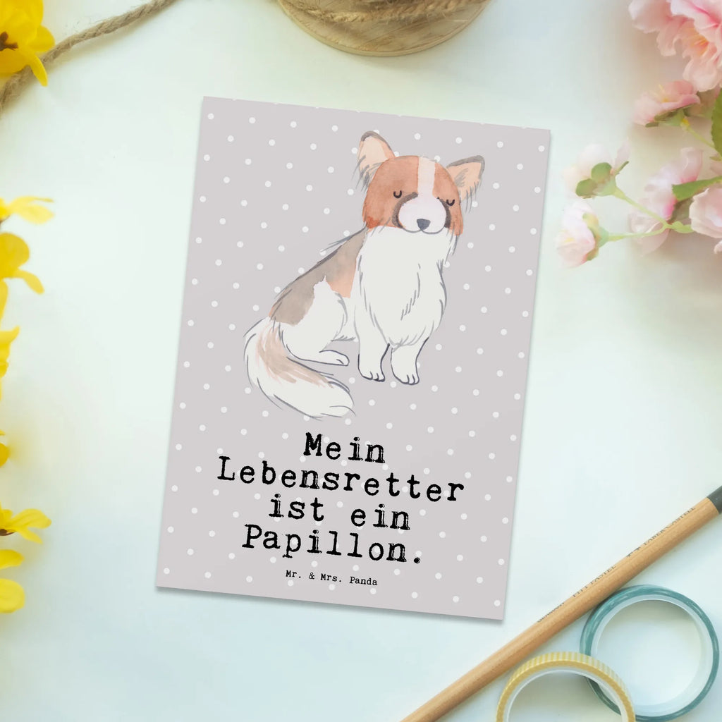 Postkarte Papillon Lebensretter Postkarte, Karte, Geschenkkarte, Grußkarte, Einladung, Ansichtskarte, Geburtstagskarte, Einladungskarte, Dankeskarte, Ansichtskarten, Einladung Geburtstag, Einladungskarten Geburtstag, Hund, Hunderasse, Rassehund, Hundebesitzer, Geschenk, Tierfreund, Schenken, Welpe, Kontinentaler Zwergspaniel, Papillon