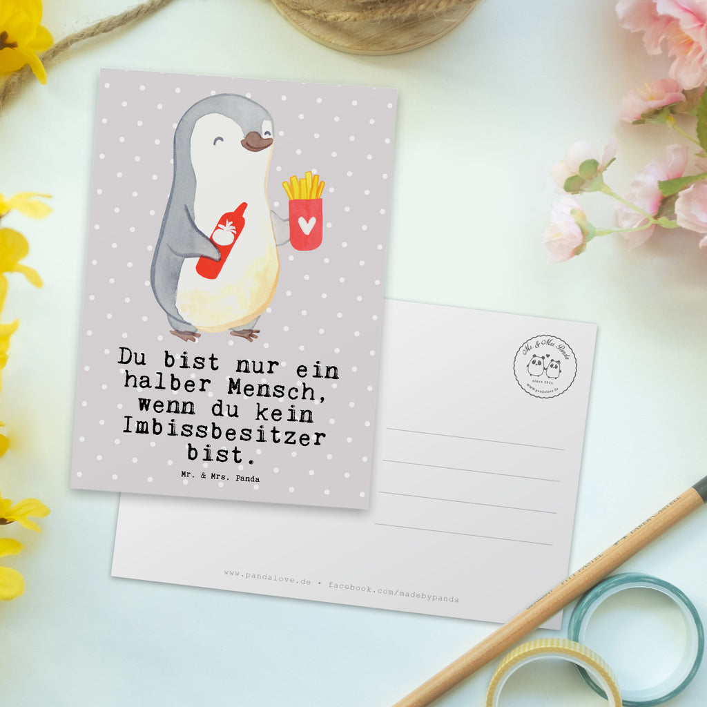 Postkarte Imbissbesitzer mit Herz Postkarte, Karte, Geschenkkarte, Grußkarte, Einladung, Ansichtskarte, Geburtstagskarte, Einladungskarte, Dankeskarte, Ansichtskarten, Einladung Geburtstag, Einladungskarten Geburtstag, Beruf, Ausbildung, Jubiläum, Abschied, Rente, Kollege, Kollegin, Geschenk, Schenken, Arbeitskollege, Mitarbeiter, Firma, Danke, Dankeschön, Imbissbesitzer, Imbissverkäufer, Pommesverkäufer, Pommesliebe