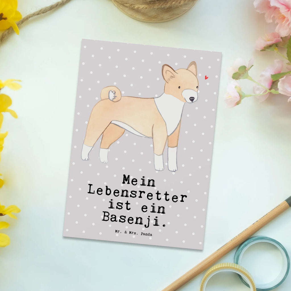 Postkarte Basenji Lebensretter Postkarte, Karte, Geschenkkarte, Grußkarte, Einladung, Ansichtskarte, Geburtstagskarte, Einladungskarte, Dankeskarte, Ansichtskarten, Einladung Geburtstag, Einladungskarten Geburtstag, Hund, Hunderasse, Rassehund, Hundebesitzer, Geschenk, Tierfreund, Schenken, Welpe, Kongo-Terrier, Basenji