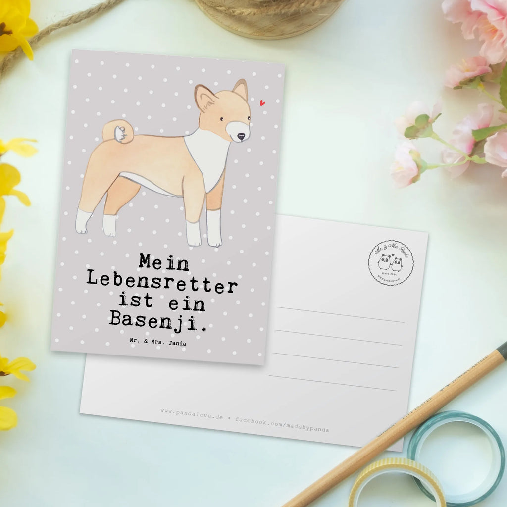 Postkarte Basenji Lebensretter Postkarte, Karte, Geschenkkarte, Grußkarte, Einladung, Ansichtskarte, Geburtstagskarte, Einladungskarte, Dankeskarte, Ansichtskarten, Einladung Geburtstag, Einladungskarten Geburtstag, Hund, Hunderasse, Rassehund, Hundebesitzer, Geschenk, Tierfreund, Schenken, Welpe, Kongo-Terrier, Basenji