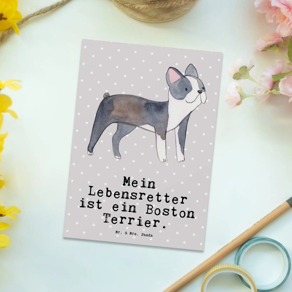 Postkarte Boston Terrier Lebensretter Postkarte, Karte, Geschenkkarte, Grußkarte, Einladung, Ansichtskarte, Geburtstagskarte, Einladungskarte, Dankeskarte, Ansichtskarten, Einladung Geburtstag, Einladungskarten Geburtstag, Hund, Hunderasse, Rassehund, Hundebesitzer, Geschenk, Tierfreund, Schenken, Welpe, Boston Terrier