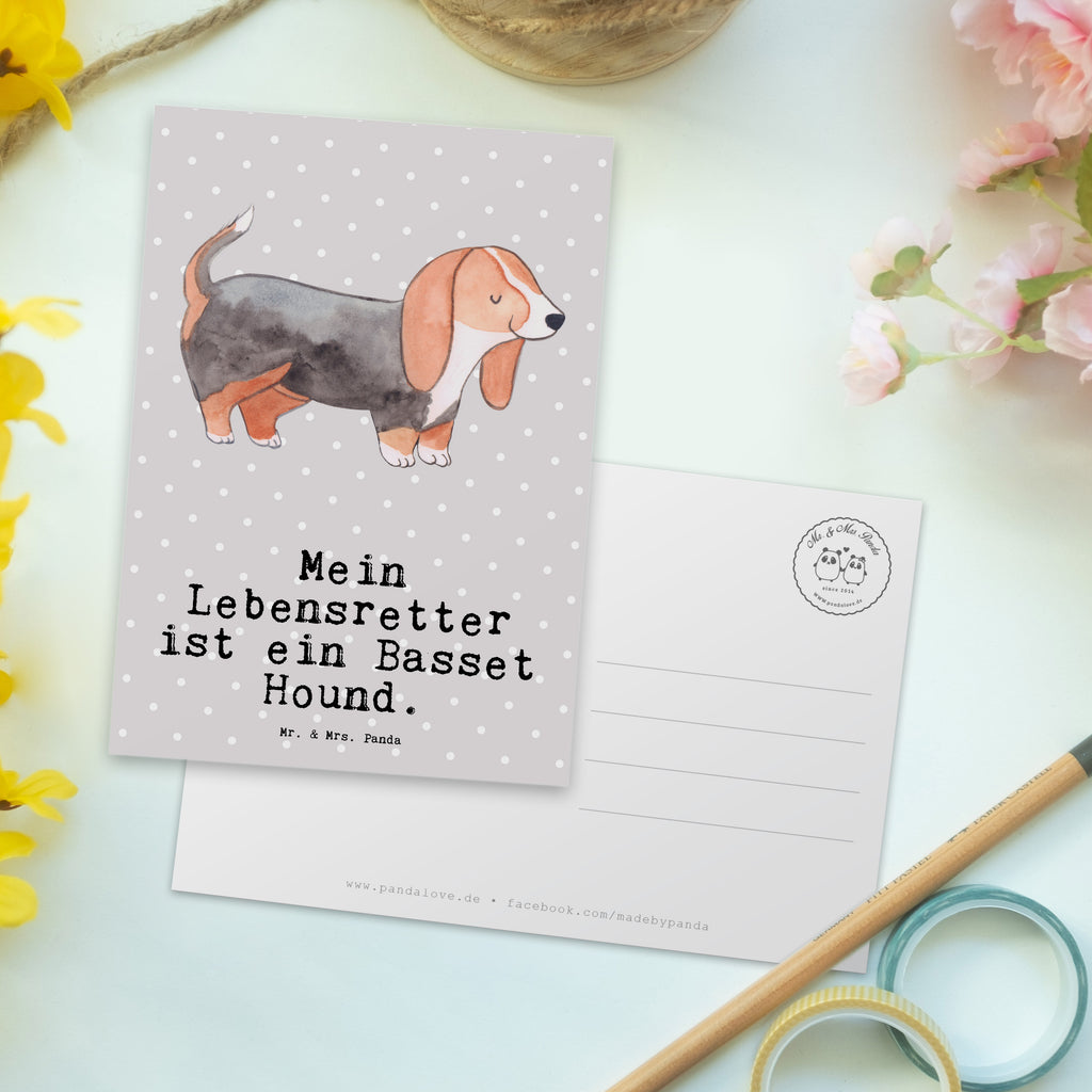 Postkarte Basset Hound Lebensretter Postkarte, Karte, Geschenkkarte, Grußkarte, Einladung, Ansichtskarte, Geburtstagskarte, Einladungskarte, Dankeskarte, Ansichtskarten, Einladung Geburtstag, Einladungskarten Geburtstag, Hund, Hunderasse, Rassehund, Hundebesitzer, Geschenk, Tierfreund, Schenken, Welpe, Basset Hound, Basset