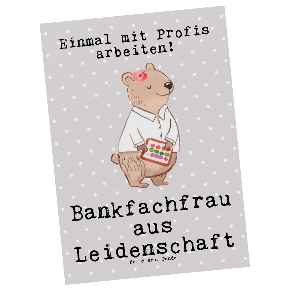 Postkarte Bankfachfrau aus Leidenschaft Postkarte, Karte, Geschenkkarte, Grußkarte, Einladung, Ansichtskarte, Geburtstagskarte, Einladungskarte, Dankeskarte, Ansichtskarten, Einladung Geburtstag, Einladungskarten Geburtstag, Beruf, Ausbildung, Jubiläum, Abschied, Rente, Kollege, Kollegin, Geschenk, Schenken, Arbeitskollege, Mitarbeiter, Firma, Danke, Dankeschön, Bankfachfrau, Bankangestellte, Bänkerin, Bankberaterin