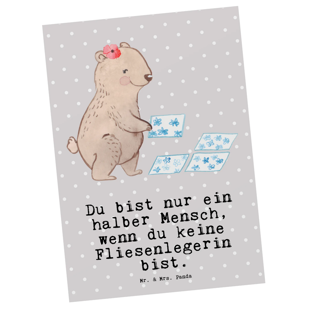 Postkarte Fliesenlegerin mit Herz Postkarte, Karte, Geschenkkarte, Grußkarte, Einladung, Ansichtskarte, Geburtstagskarte, Einladungskarte, Dankeskarte, Ansichtskarten, Einladung Geburtstag, Einladungskarten Geburtstag, Beruf, Ausbildung, Jubiläum, Abschied, Rente, Kollege, Kollegin, Geschenk, Schenken, Arbeitskollege, Mitarbeiter, Firma, Danke, Dankeschön, Fliesenlegerin, Gesellenprüfung, Fliesenlegermeisterin, Fliesenlegerbetrieb, Fliesenfachhandel, Handwerk