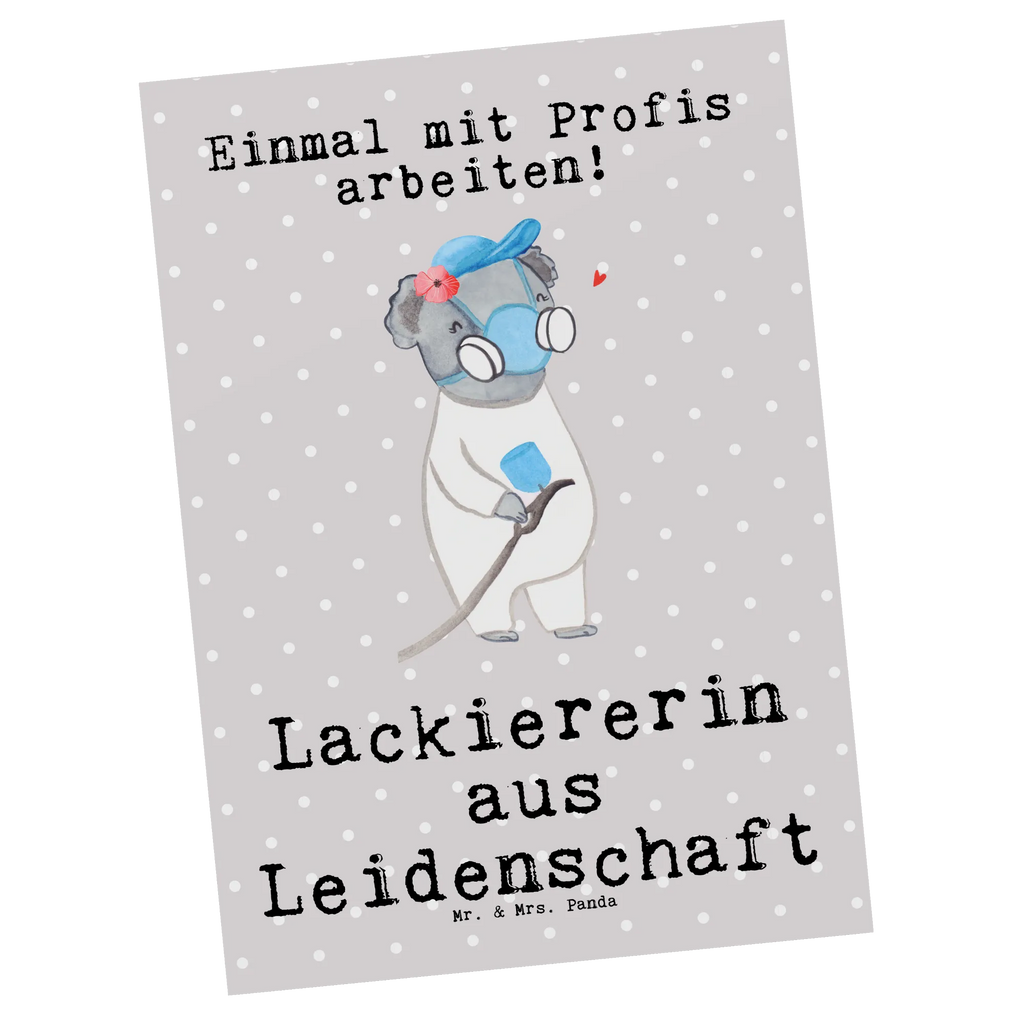 Postkarte Lackiererin aus Leidenschaft Postkarte, Karte, Geschenkkarte, Grußkarte, Einladung, Ansichtskarte, Geburtstagskarte, Einladungskarte, Dankeskarte, Ansichtskarten, Einladung Geburtstag, Einladungskarten Geburtstag, Beruf, Ausbildung, Jubiläum, Abschied, Rente, Kollege, Kollegin, Geschenk, Schenken, Arbeitskollege, Mitarbeiter, Firma, Danke, Dankeschön, Lackiererin, Lackierermeisterin, Werkstatt Lackiererin, Gesellenprüfung