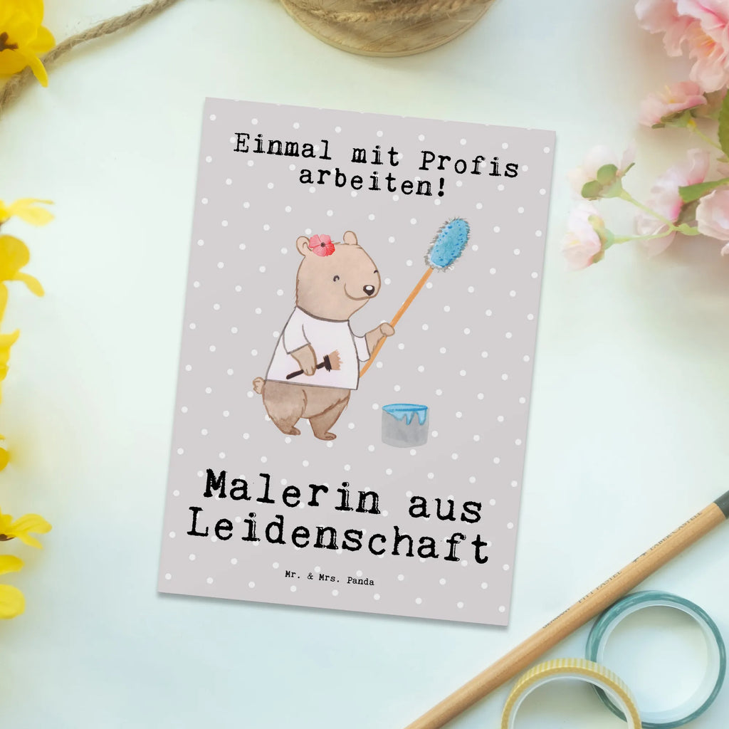 Postkarte Malerin Leidenschaft Postkarte, Karte, Geschenkkarte, Grußkarte, Einladung, Ansichtskarte, Geburtstagskarte, Einladungskarte, Dankeskarte, Ansichtskarten, Einladung Geburtstag, Einladungskarten Geburtstag, Beruf, Ausbildung, Jubiläum, Abschied, Rente, Kollege, Kollegin, Geschenk, Schenken, Arbeitskollege, Mitarbeiter, Firma, Danke, Dankeschön, Maler, Malermeisterin, Gesellenprüfung, Meisterprüfung, Malerbetrieb