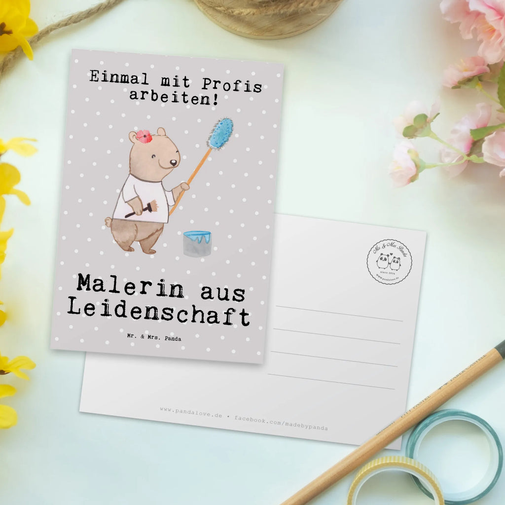 Postkarte Malerin Leidenschaft Postkarte, Karte, Geschenkkarte, Grußkarte, Einladung, Ansichtskarte, Geburtstagskarte, Einladungskarte, Dankeskarte, Ansichtskarten, Einladung Geburtstag, Einladungskarten Geburtstag, Beruf, Ausbildung, Jubiläum, Abschied, Rente, Kollege, Kollegin, Geschenk, Schenken, Arbeitskollege, Mitarbeiter, Firma, Danke, Dankeschön, Maler, Malermeisterin, Gesellenprüfung, Meisterprüfung, Malerbetrieb