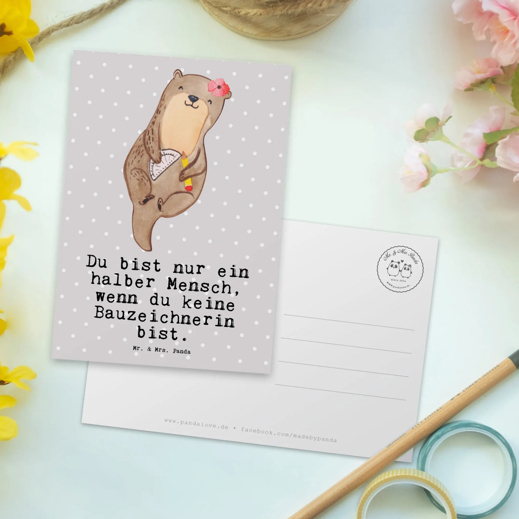 Postkarte Bauzeichnerin mit Herz Postkarte, Karte, Geschenkkarte, Grußkarte, Einladung, Ansichtskarte, Geburtstagskarte, Einladungskarte, Dankeskarte, Ansichtskarten, Einladung Geburtstag, Einladungskarten Geburtstag, Beruf, Ausbildung, Jubiläum, Abschied, Rente, Kollege, Kollegin, Geschenk, Schenken, Arbeitskollege, Mitarbeiter, Firma, Danke, Dankeschön