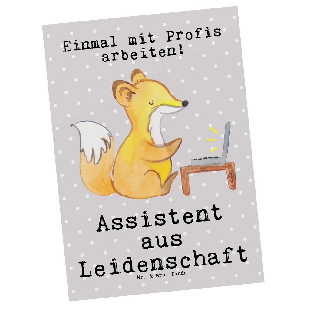 Postkarte Assistent aus Leidenschaft Postkarte, Karte, Geschenkkarte, Grußkarte, Einladung, Ansichtskarte, Geburtstagskarte, Einladungskarte, Dankeskarte, Ansichtskarten, Einladung Geburtstag, Einladungskarten Geburtstag, Beruf, Ausbildung, Jubiläum, Abschied, Rente, Kollege, Kollegin, Geschenk, Schenken, Arbeitskollege, Mitarbeiter, Firma, Danke, Dankeschön