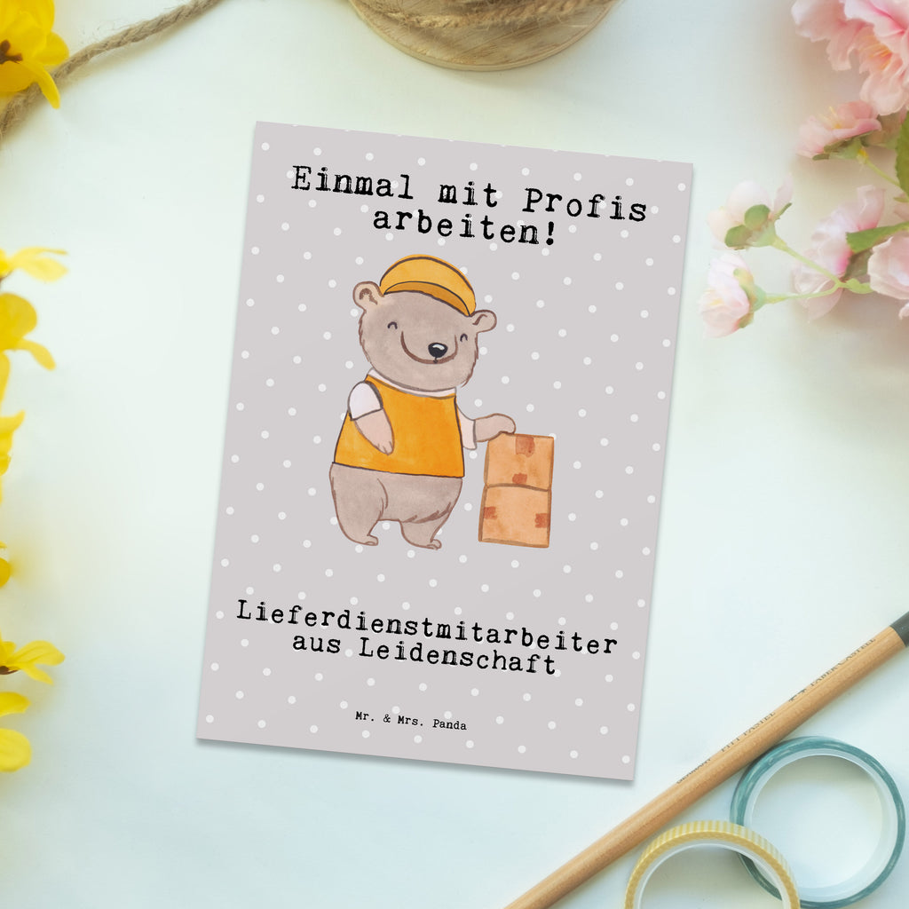 Postkarte Lieferdienstmitarbeiter aus Leidenschaft Postkarte, Karte, Geschenkkarte, Grußkarte, Einladung, Ansichtskarte, Geburtstagskarte, Einladungskarte, Dankeskarte, Ansichtskarten, Einladung Geburtstag, Einladungskarten Geburtstag, Beruf, Ausbildung, Jubiläum, Abschied, Rente, Kollege, Kollegin, Geschenk, Schenken, Arbeitskollege, Mitarbeiter, Firma, Danke, Dankeschön, Lieferdienstmitarbeiter, Pizzabäcker, Pizzabote, Pizzabringdienst, Lieferbringdienst