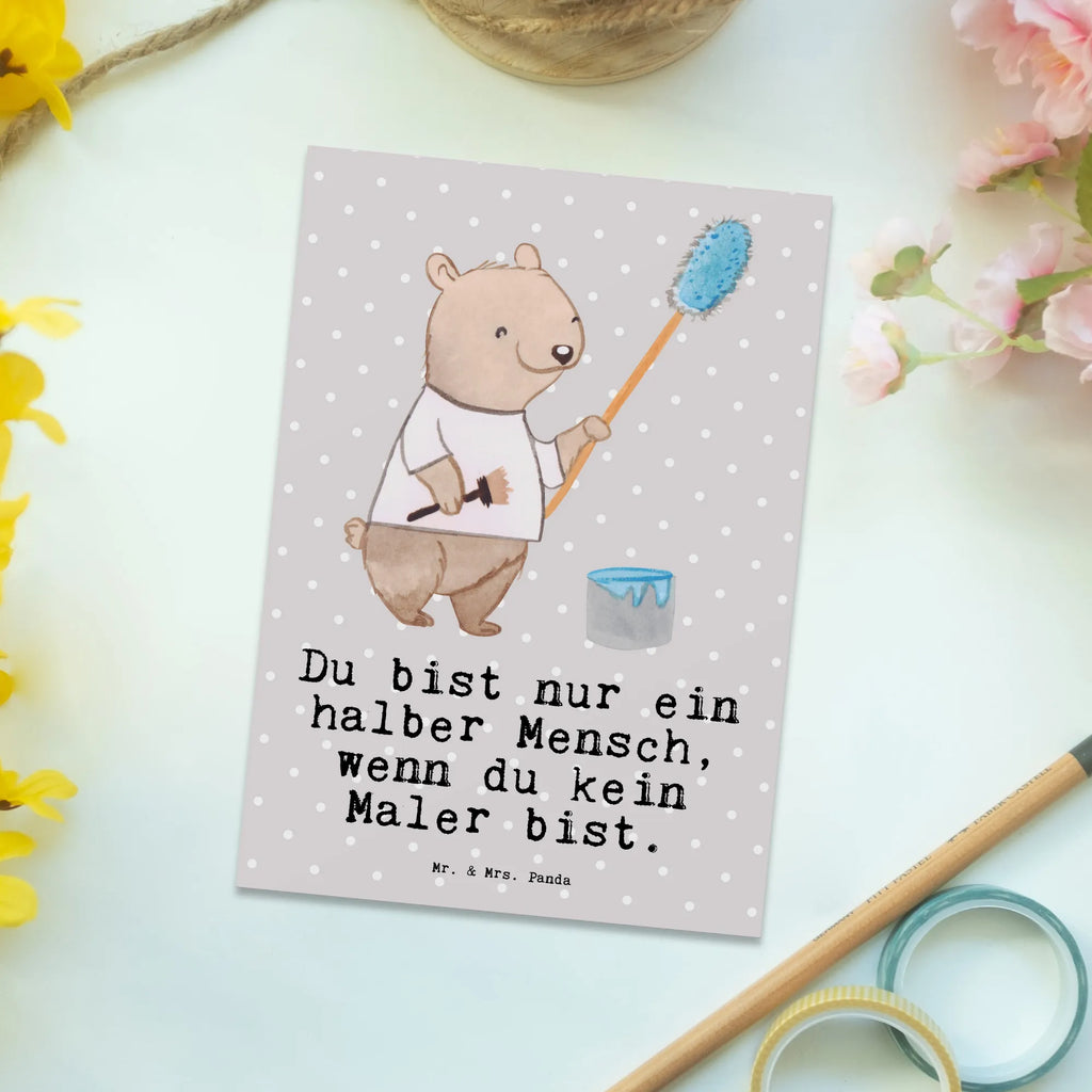 Postkarte Maler mit Herz Postkarte, Karte, Geschenkkarte, Grußkarte, Einladung, Ansichtskarte, Geburtstagskarte, Einladungskarte, Dankeskarte, Ansichtskarten, Einladung Geburtstag, Einladungskarten Geburtstag, Beruf, Ausbildung, Jubiläum, Abschied, Rente, Kollege, Kollegin, Geschenk, Schenken, Arbeitskollege, Mitarbeiter, Firma, Danke, Dankeschön, Maler, Malermeister, Gesellenprüfung, Meisterprüfung, Malerbetrieb