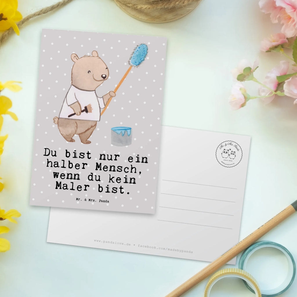 Postkarte Maler mit Herz Postkarte, Karte, Geschenkkarte, Grußkarte, Einladung, Ansichtskarte, Geburtstagskarte, Einladungskarte, Dankeskarte, Ansichtskarten, Einladung Geburtstag, Einladungskarten Geburtstag, Beruf, Ausbildung, Jubiläum, Abschied, Rente, Kollege, Kollegin, Geschenk, Schenken, Arbeitskollege, Mitarbeiter, Firma, Danke, Dankeschön, Maler, Malermeister, Gesellenprüfung, Meisterprüfung, Malerbetrieb