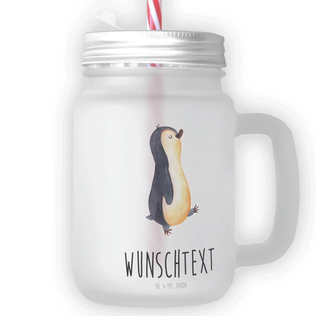 Personalisiertes Trinkglas Mason Jar Pinguin marschierend Personalisiertes Mason Jar, Personalisiertes Glas, Personalisiertes Trinkglas, Personalisiertes Henkelglas, Personalisiertes Sommerglas, Personalisiertes Einmachglas, Personalisiertes Cocktailglas, Personalisiertes Cocktail-Glas, mit Namen, Wunschtext, Wunschnamen, Mason Jar selbst bedrucken, Wunschglas mit Namen, Bedrucktes Trinkglas, Geschenk mit Namen, Pinguin, Pinguine, Frühaufsteher, Langschläfer, Bruder, Schwester, Familie