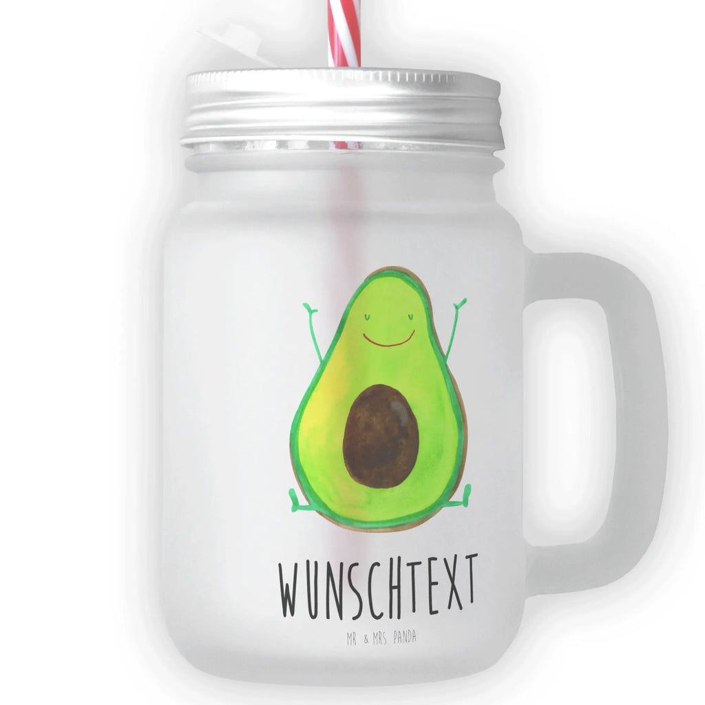 Personalisiertes Trinkglas Mason Jar Avocado Happy Personalisiertes Mason Jar, Personalisiertes Glas, Personalisiertes Trinkglas, Personalisiertes Henkelglas, Personalisiertes Sommerglas, Personalisiertes Einmachglas, Personalisiertes Cocktailglas, Personalisiertes Cocktail-Glas, mit Namen, Wunschtext, Wunschnamen, Mason Jar selbst bedrucken, Wunschglas mit Namen, Bedrucktes Trinkglas, Geschenk mit Namen, Avocado, Veggie, Vegan, Gesund, Chaos