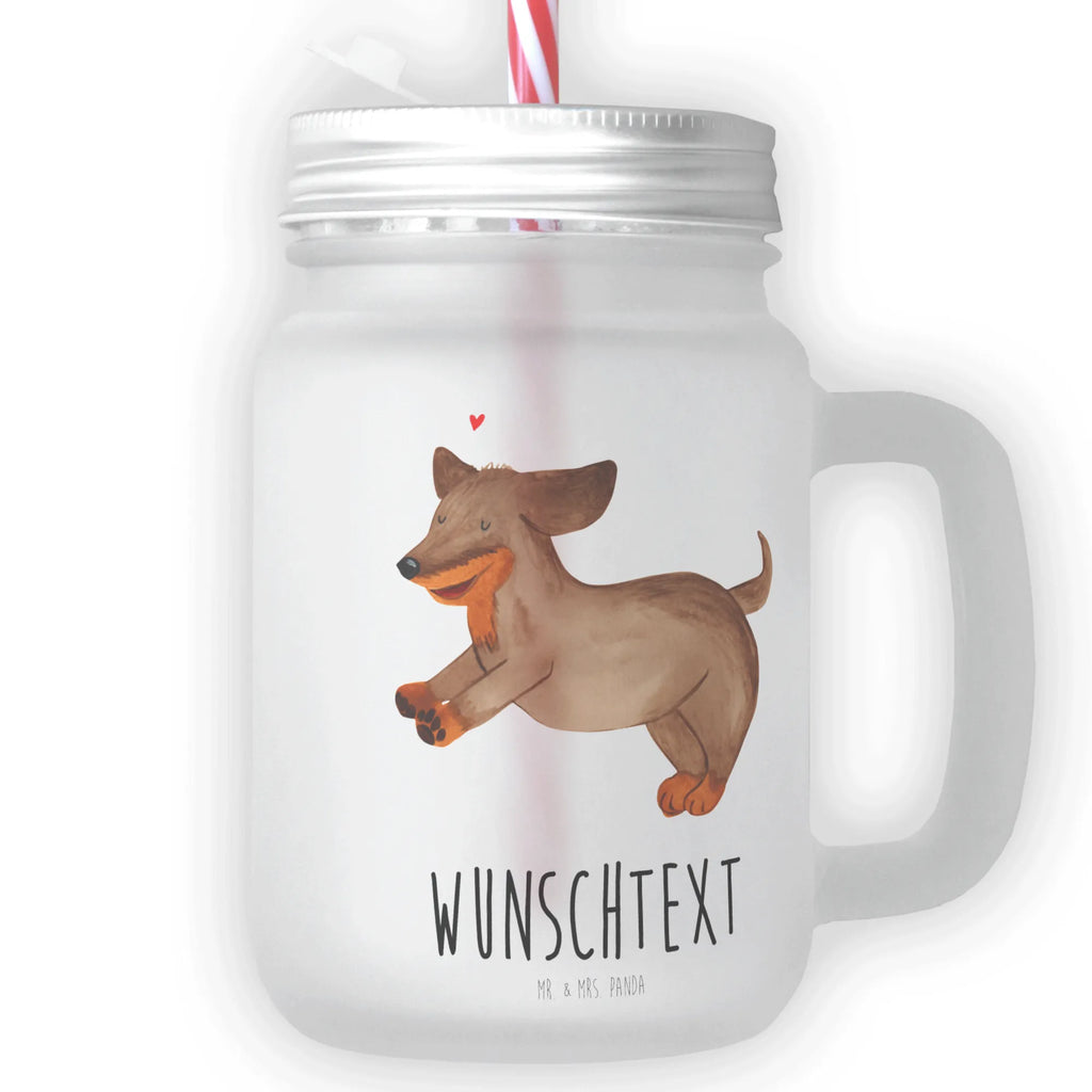 Personalisiertes Trinkglas Mason Jar Hund Dackel fröhlich Personalisiertes Mason Jar, Personalisiertes Glas, Personalisiertes Trinkglas, Personalisiertes Henkelglas, Personalisiertes Sommerglas, Personalisiertes Einmachglas, Personalisiertes Cocktailglas, Personalisiertes Cocktail-Glas, mit Namen, Wunschtext, Wunschnamen, Mason Jar selbst bedrucken, Wunschglas mit Namen, Bedrucktes Trinkglas, Geschenk mit Namen, Hund, Hundemotiv, Haustier, Hunderasse, Tierliebhaber, Hundebesitzer, Sprüche, Hunde, Dackel, Dachshund, happy dog