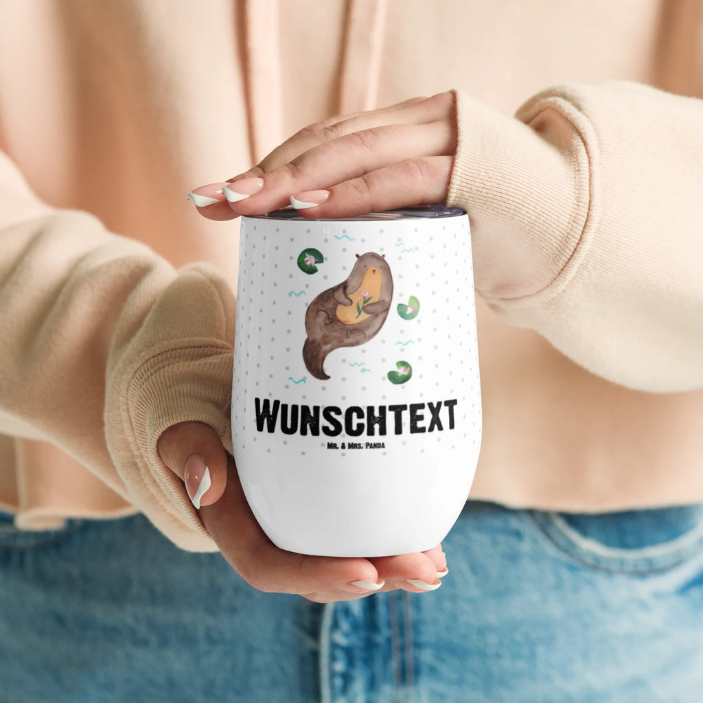 Personalisierter Weinbecher Otter mit Seerose Personalisierter Weinbecher, Personalisierter Glühwein Becher, Heißgetränke, Personalisierter Trinkbecher, Personalisierter Weinkelch, Personalisiertes Weingläser, hochwertiger Weinbecher, Weinbecher Reisen, Weinbecher unterwegs, Personalisertes Sommerglas, mit Namen, Wunschtext, Personalisierung, selbst bedrucken, Personalisiertes Weinglas, Otter, Fischotter, Seeotter, Otter Seeotter See Otter