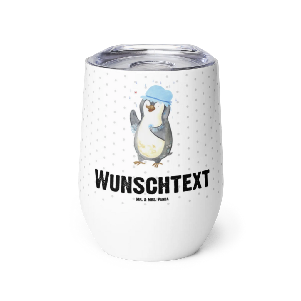 Personalisierter Weinbecher Pinguin duscht Personalisierter Weinbecher, Personalisierter Glühwein Becher, Heißgetränke, Personalisierter Trinkbecher, Personalisierter Weinkelch, Personalisiertes Weingläser, hochwertiger Weinbecher, Weinbecher Reisen, Weinbecher unterwegs, Personalisertes Sommerglas, mit Namen, Wunschtext, Personalisierung, selbst bedrucken, Personalisiertes Weinglas, Pinguin, Pinguine, Dusche, duschen, Lebensmotto, Motivation, Neustart, Neuanfang, glücklich sein