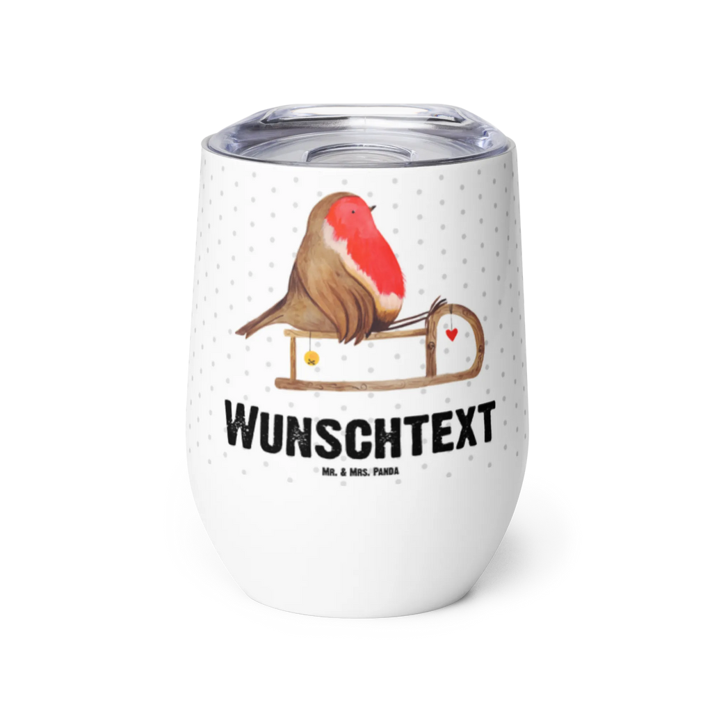 Personalisierter Weinbecher Rotkehlchen Schlitten Personalisierter Weinbecher, Personalisierter Glühwein Becher, Heißgetränke, Personalisierter Trinkbecher, Personalisierter Weinkelch, Personalisiertes Weingläser, hochwertiger Weinbecher, Weinbecher Reisen, Weinbecher unterwegs, Personalisertes Sommerglas, mit Namen, Wunschtext, Personalisierung, selbst bedrucken, Personalisiertes Weinglas, Winter, Weihnachten, Weihnachtsdeko, Nikolaus, Advent, Heiligabend, Wintermotiv, Schlitten, Vogel