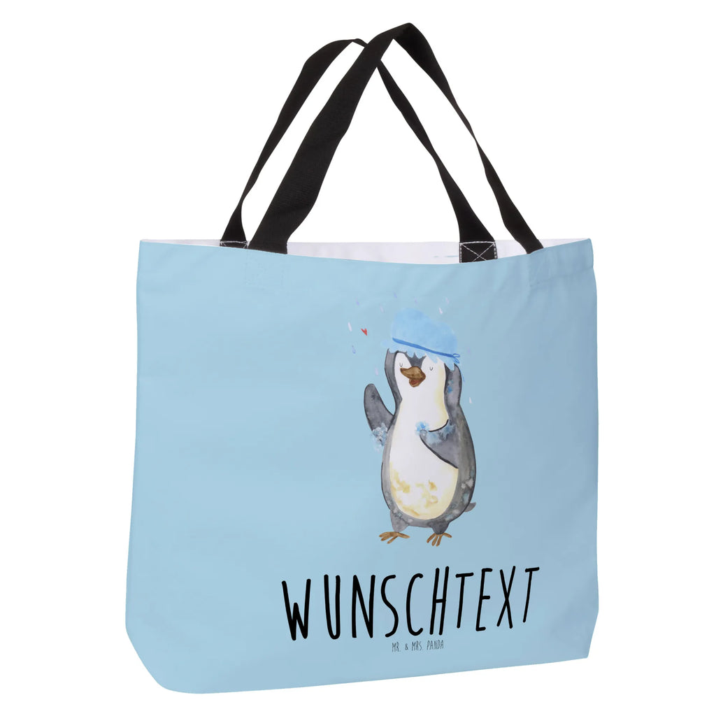 Personalisierter Shopper Pinguin duscht Personalisierter Beutel, Personalisierte Einkaufstasche, Personalisierte Tasche, Personalisierte Strandtasche, Personalisierter Einkaufsbeutel, Personalisierter Shopper, Personalisierte Schultasche, Personalisierte Freizeittasche, Personalisierter Tragebeutel, Personalisierter Schulbeutel, Personalisierte Alltagstasche, mit Namen, Wunschname, Selbst bedrucken, frei gestalten, Pinguin, Pinguine, Dusche, duschen, Lebensmotto, Motivation, Neustart, Neuanfang, glücklich sein